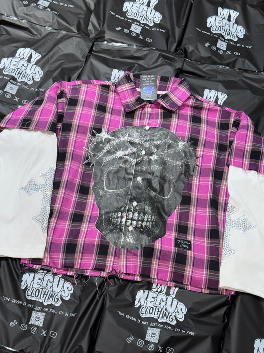 "Heavy Is The Head That Wears The Crown" Flannel (Pink)