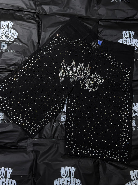 Rhinestone Denim Jorts