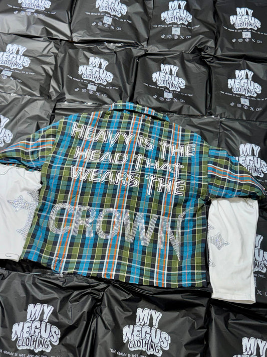 "Heavy Is The Head That Wears The Crown" Flannel (Green)